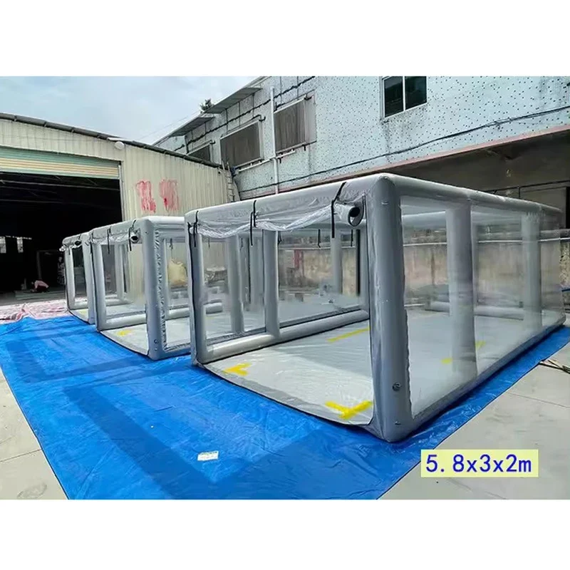 รถ Pvc Airtight Inflatable สเปรย์บูธภาพวาดโรงรถแบบพกพาเต็นท์ไดรฟ์ Carport Cabin พร้อมปั๊มสําหรับบํารุงรักษา