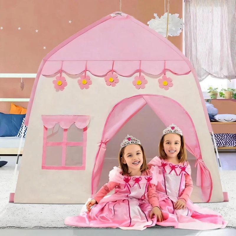 Play Tent Indoor & Outdoor, Princess Tent For Girls Gift, Boys Toddler Large House Tent Durable Easy Install