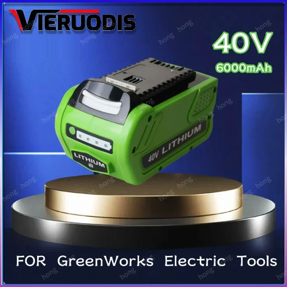 For GreenWorks 29462 40V 6000mah Rechargeable Battery For 29462 29472 29282 G-MAX Replacement Lawn Mower Power Tools Battery