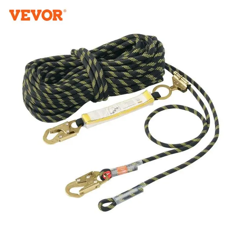 VEVOR Vertical Lifeline 150ft Outdoor Climbing Rope 30KN Breaking Tension Static for Escape Outdoor Adventures and Lumbering