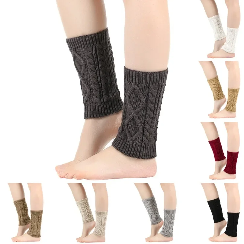 

Leg Warmers Ankle Womens Thermal Winter Warm Stretch Knitted Slouch Ladies Thick Wool Cuffs Boot Socks Female diamond Gaiter