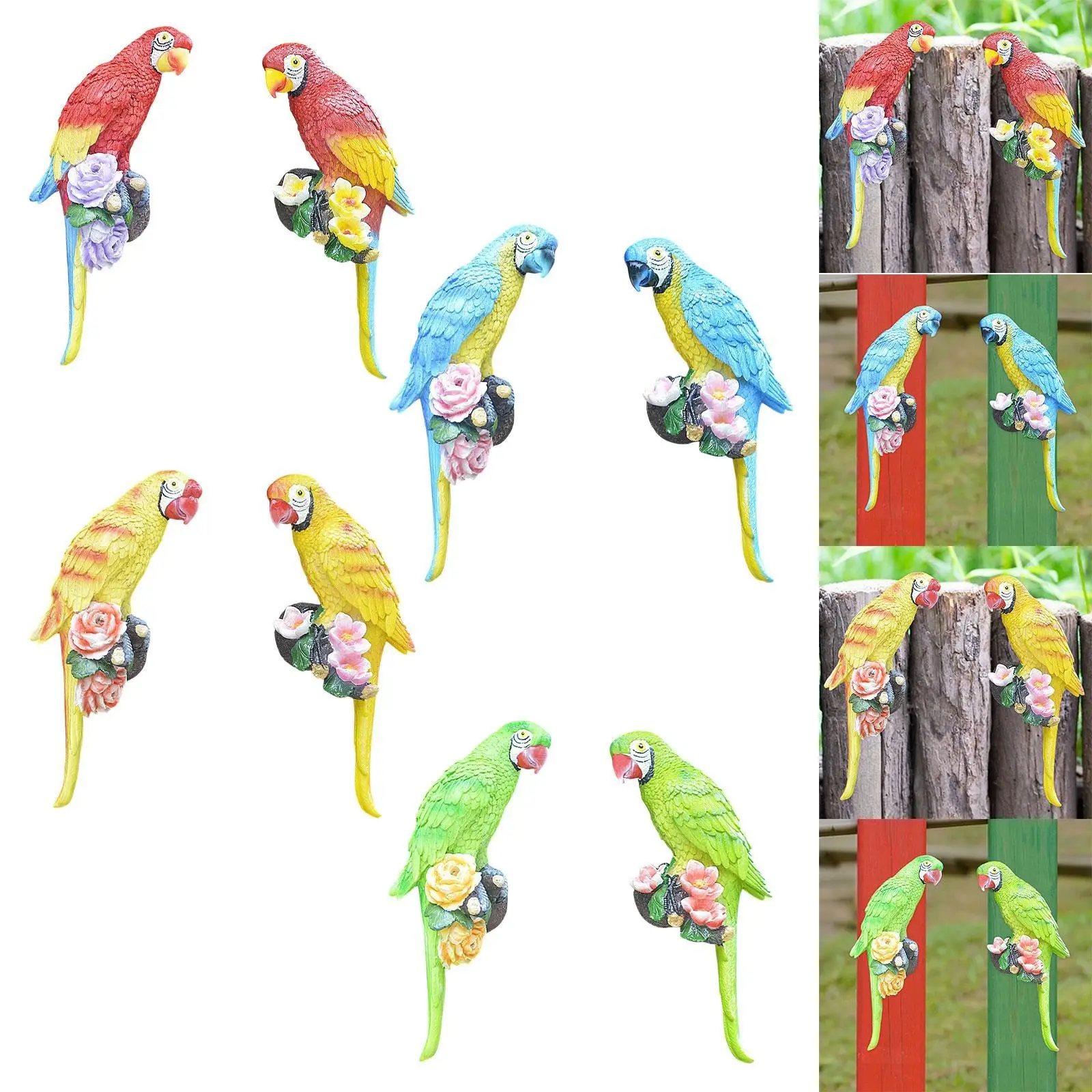 

Набор из 2-х фигурок попугая, подвесная скульптура птицы из смолы для сада