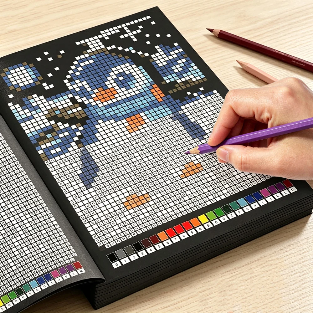 Mystery Mosaics Color By Number Books: Suitable for Hobbyists&Challenging Pixel Art Activity Workbook