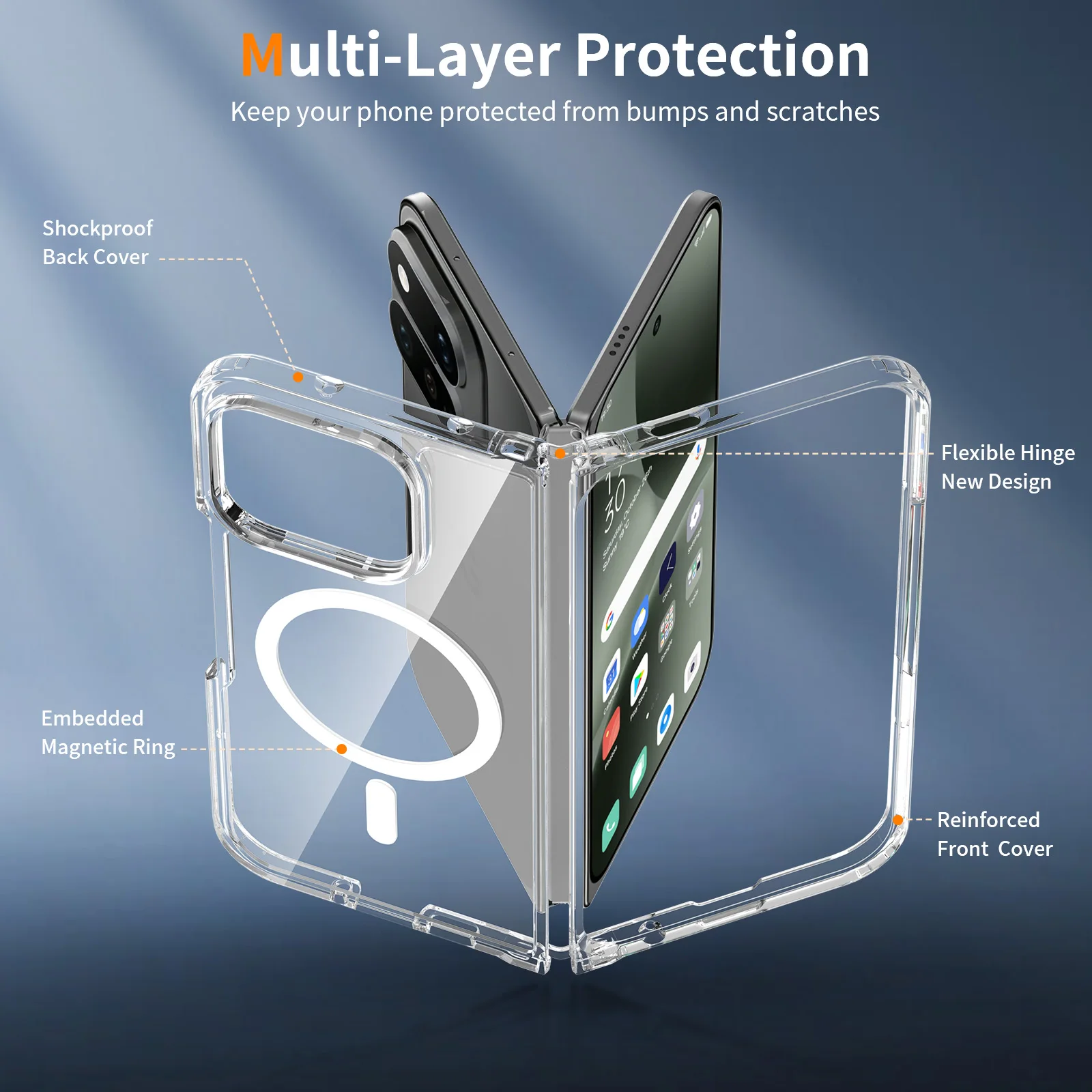 Für Google Pixel 11 Pro Fold: Magnetische Schutzhülle aus PC und TPU, transparente Abdeckung. – Detail 2