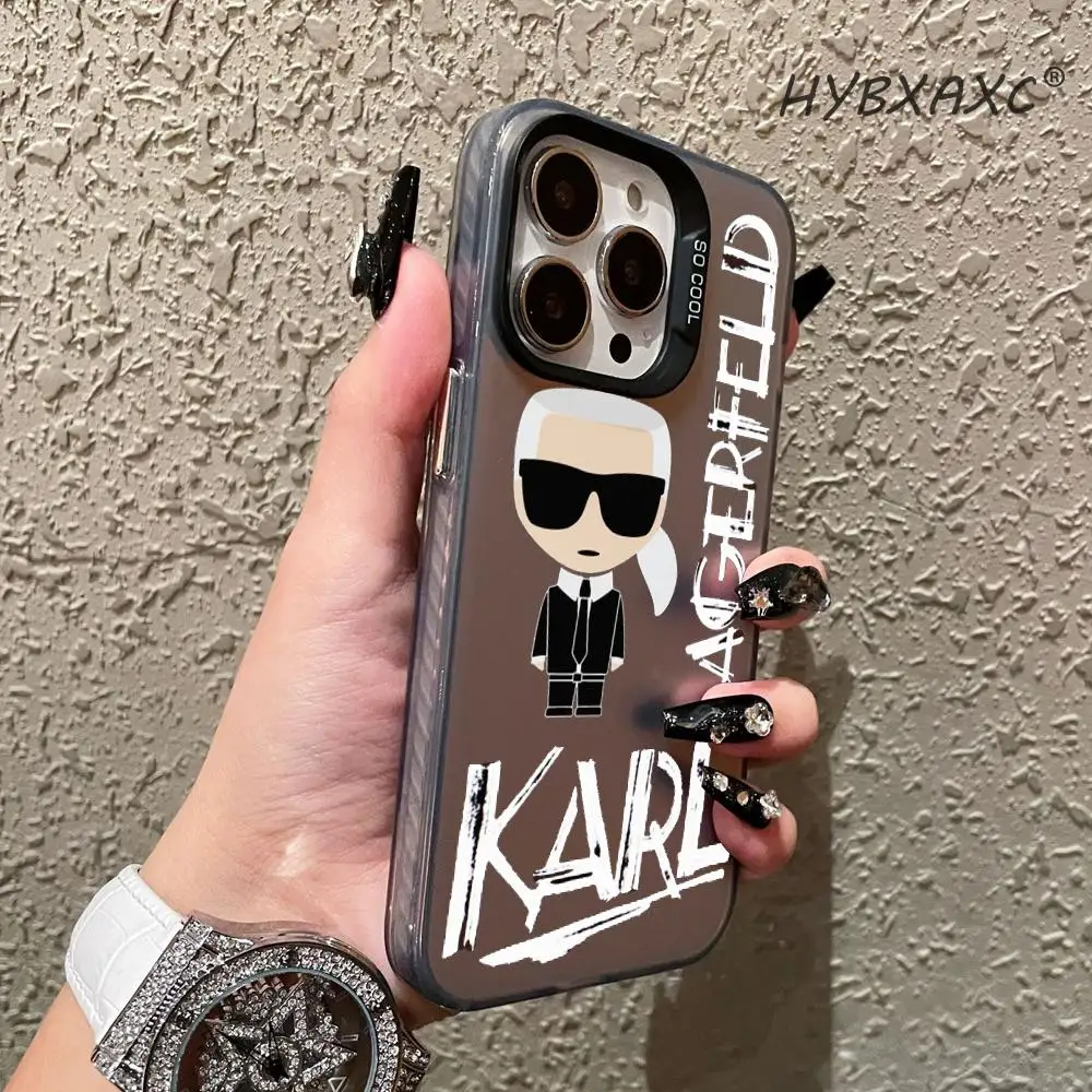 Cartoon Cool K-K-Karls-S Cute Cat Phone Case For iPhone 17 16 15 14 13 12 11 Pro Max Air Matte Laser Aurora Colorful Phone Cases
