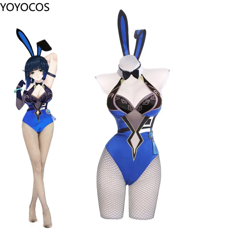 YOCOS Genshin Impact Bunny Cosplay Costume Klee Yelan Amber Yae Miko Nilou Dori Kamisato Ayaka Kokomi Hutao Eula Cosplay