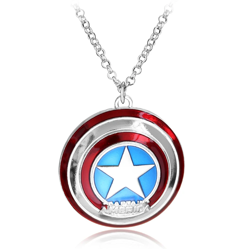 Marvel Superhero Necklace Captain America's Shield Pendent Neck Chain Funny Cosplay Acessorios Enfeite Meninos