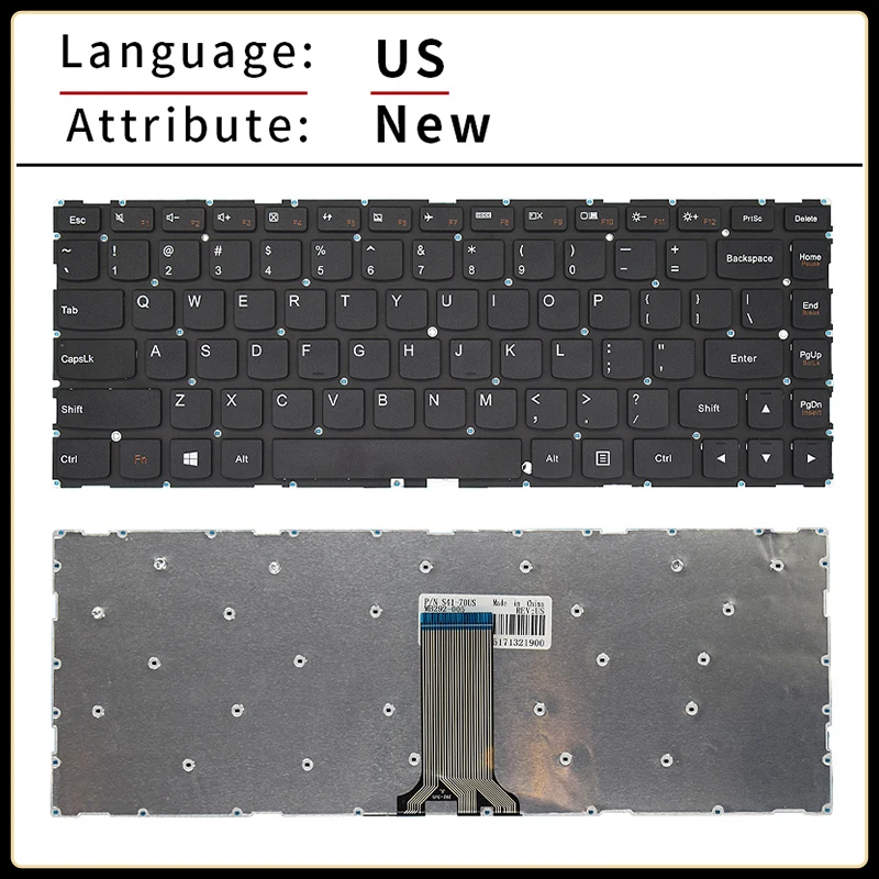 US/RU/Russian Laptop Keyboard For LENOVO YOGA 500-14IBD 500-14IHW U41-70 500S-14ISK S41-35 S41-70 S41-75 100S-14IBR  Replacement