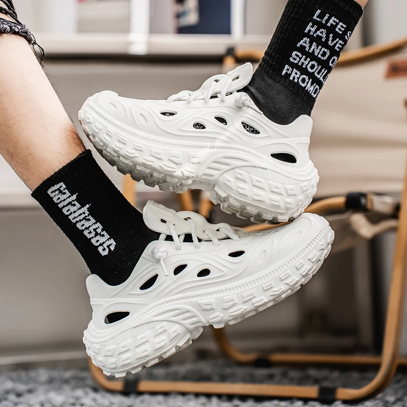 New Fashion Breathable Garden Shoes Summer Couple Sandals Non-slip Thick Bottom Men\'s Sandals Outdoor Baotou Beach Men\'s Shoes