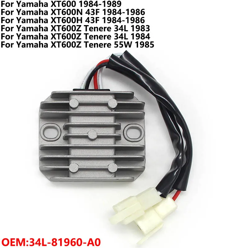 

Voltage Regulator Rectifier For Yamaha XT600 XT600N XT600H 43F XT600Z Tenere 34L 55W 34L-81960-A0 Accessories