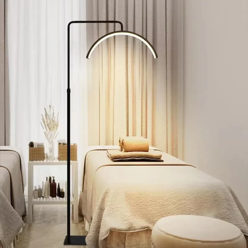 Modern Minimalist U Shaped LED Floor Lamps Beauty Industry Standing Lights Eyelash Tattoo Manicure Indoor Lighting Tools Dimming