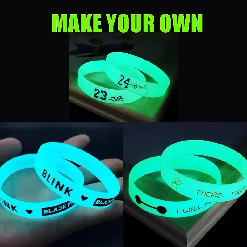 Custom Luminous Silicone Bracelets, 50PCS