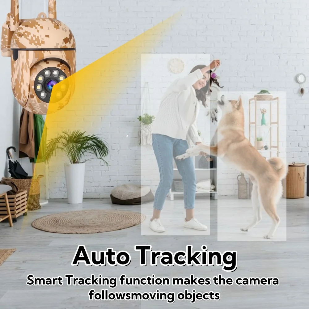 Intelligent Spherical Security Camera Color Night Vision Hd Motion Tracking 360°ptz Wireless Indoor Outdoor Monitoring Camera