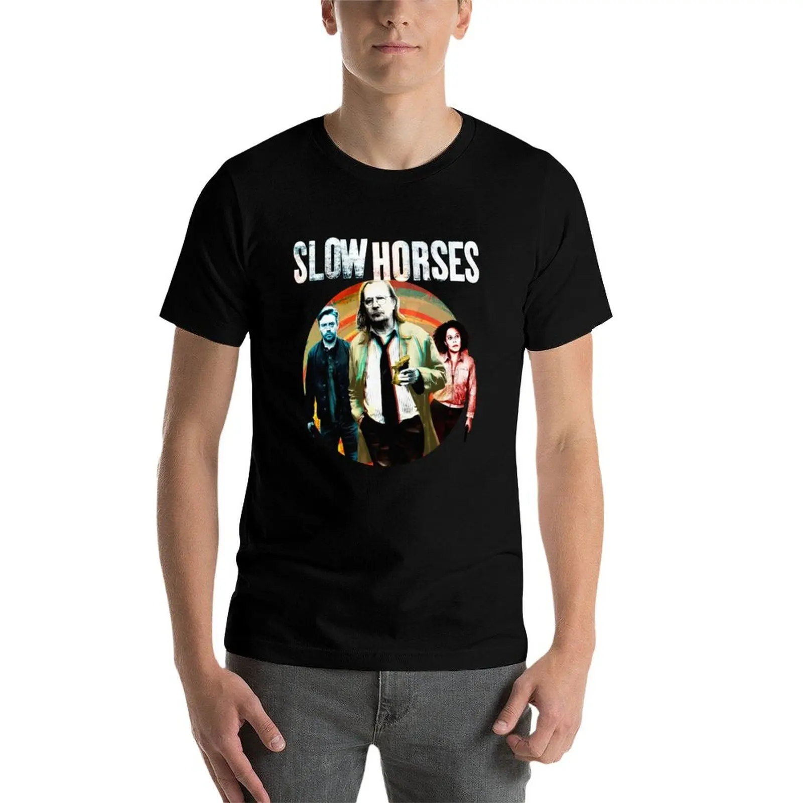تي شيرت Slow Horses 2 تي شيرت قطني تي شيرت عالي الجودة للرجال تي شيرت قطني مضحك