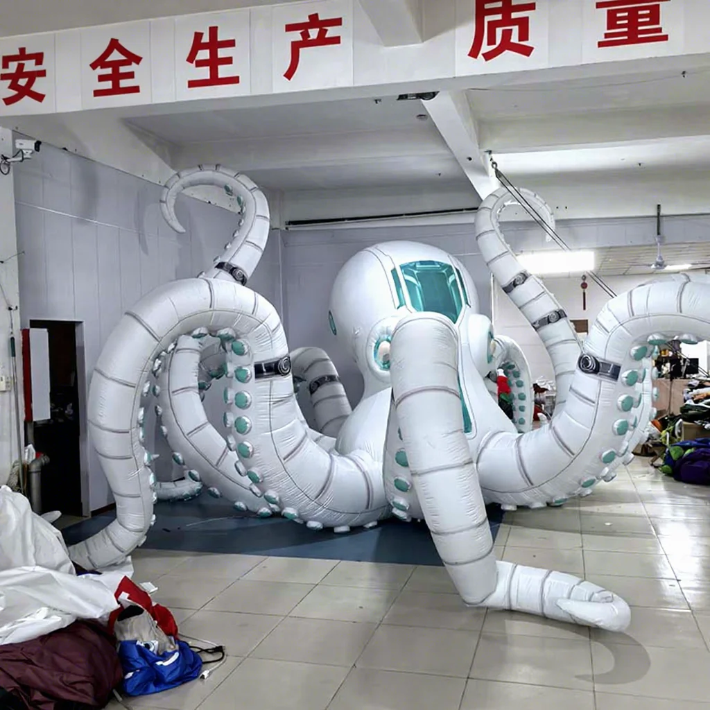 Giant Inflatable Octopus with Tentacles Futuristic 3D Creative Decoration Props for Nightclub Club DJ Music Festival