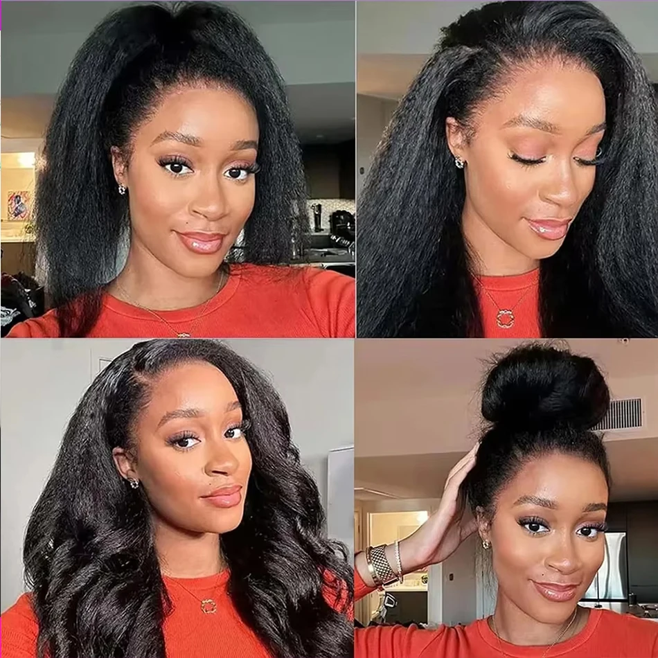 كامل آلة صنع نصف الباروكات لون طبيعي غريب مستقيم 250% الكثافة باروكة من شعر طبيعي جاهزة للارتداء لا الدانتيل نصف شعر مستعار للنساء