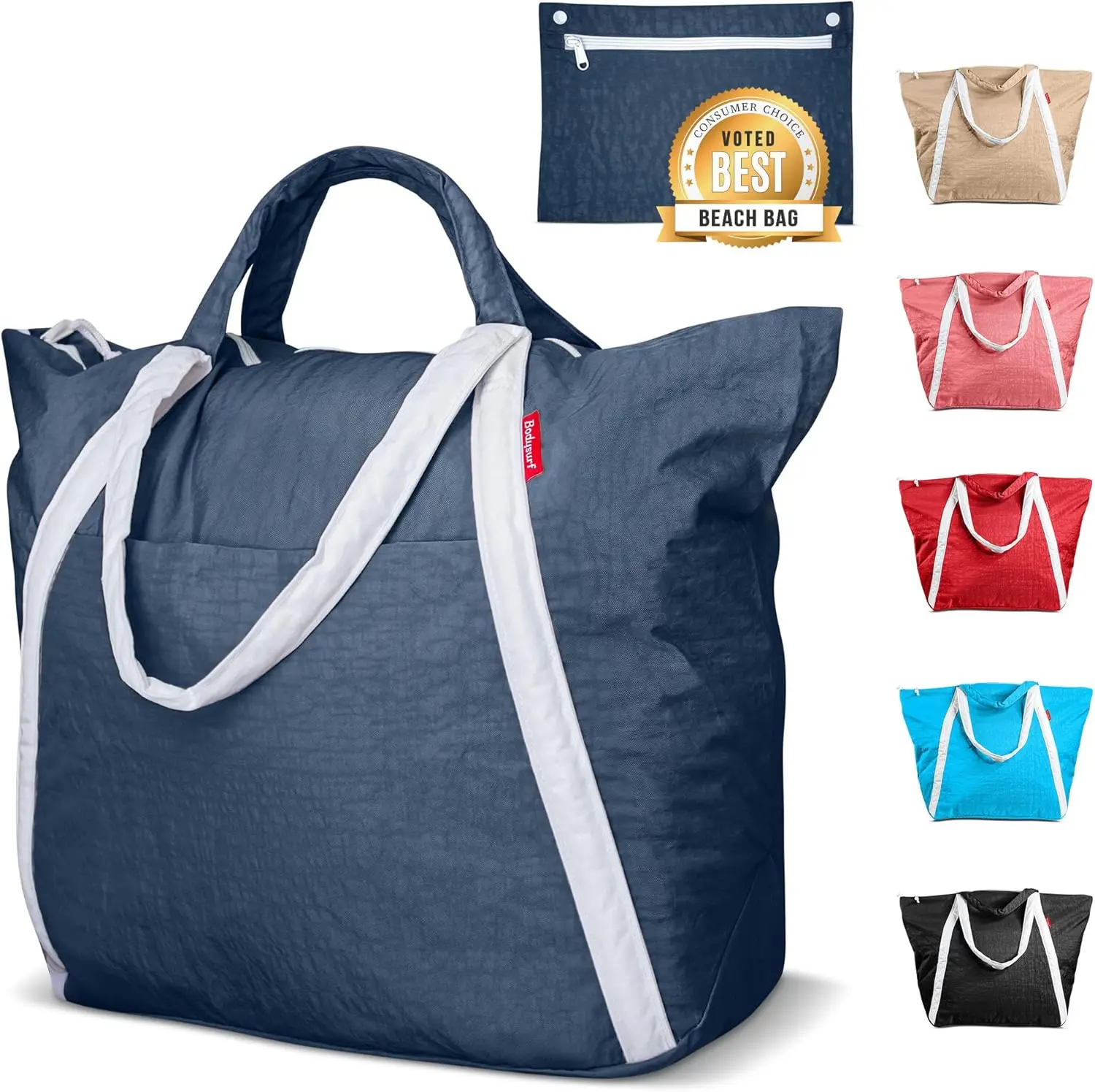 Waterproof Beach Bag for Travel - Packable Nylon Tote, Sandproof, Lightweight for Pool Boat Cruise