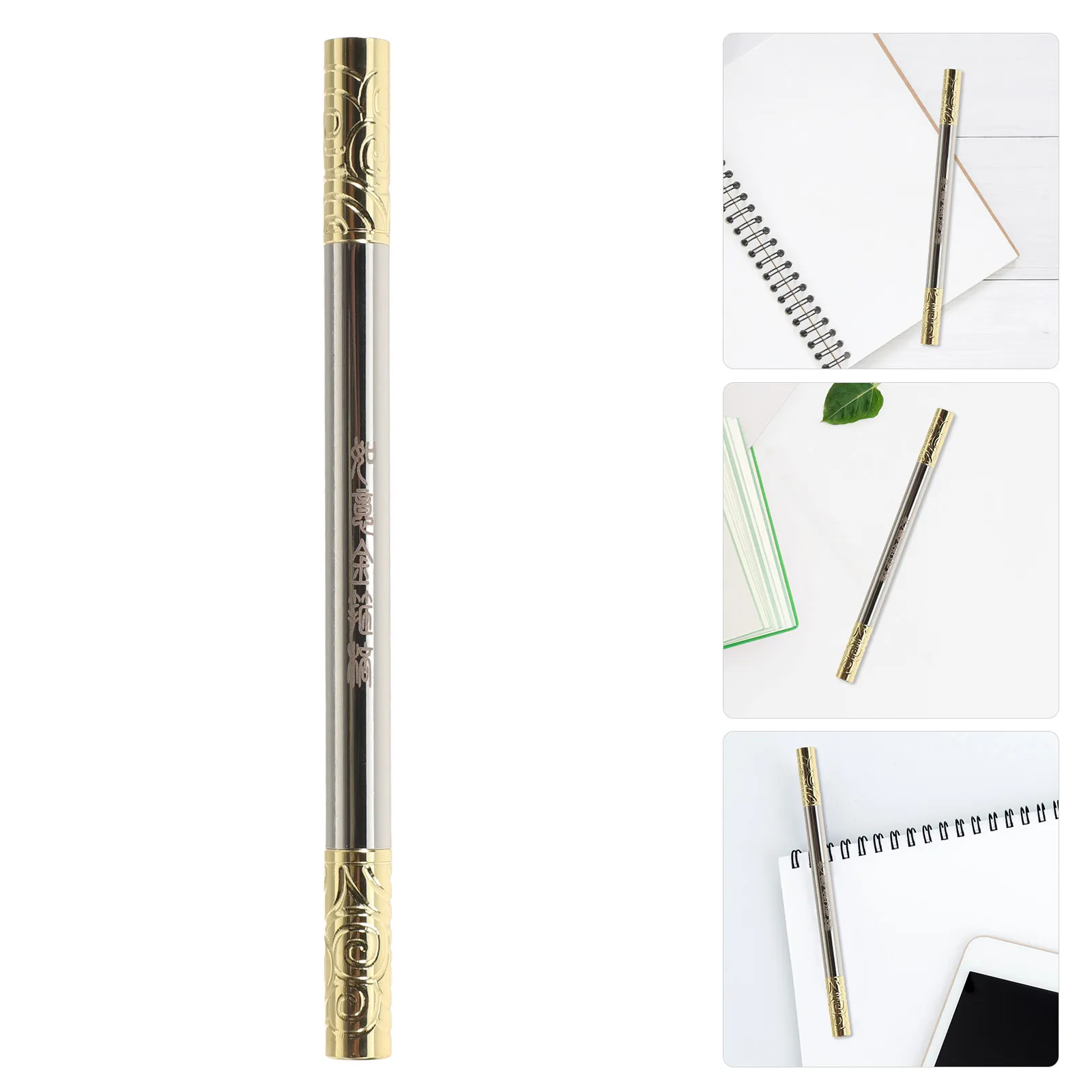 

Metal Golden Ruyi Cloud Pattern Ballpoint Pen Black Ink Roller Pen for Office School Christmas Business Novelty Signature Gift