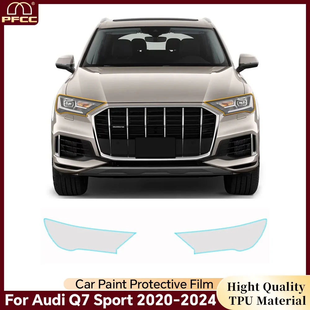 

For Audi Q7 Sport 2020-2024 TPU PPF Paint Protection Film Car Rearview Mirror Cover Headlight Transparent Sticker Anti-scratch