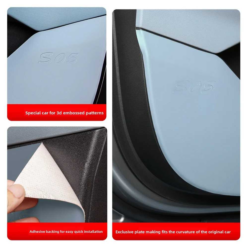 Good Quality New For Changan Deepal S05 Car Door Anti-kick Pad Leather Door Protective Stickers Four Doors Protective Pad Car In