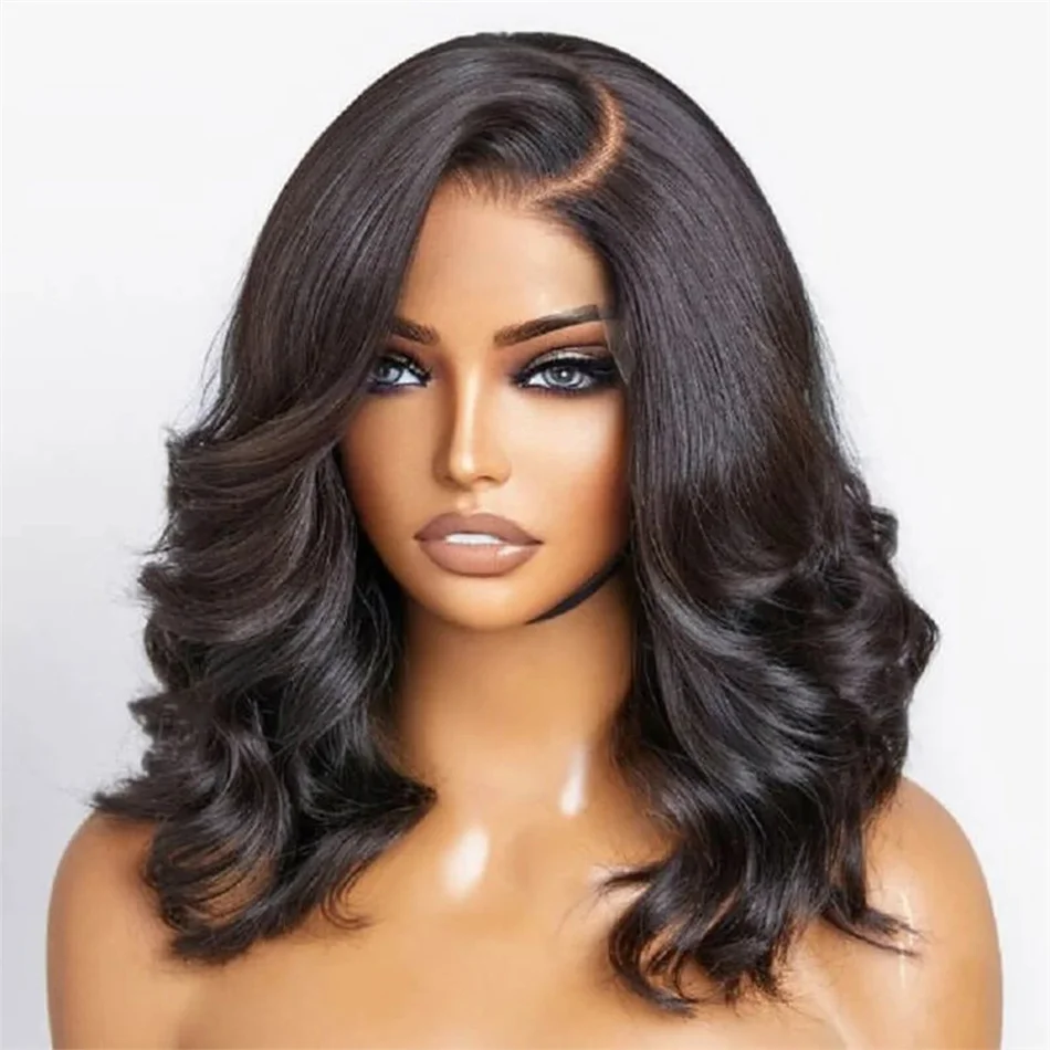 

Caijuxing 13x4 Lace Front Wigs Human Hair Pre Plucked Glueless Wigs for Women Body Wave HD Lace Front Wig 180% Density Body Wave