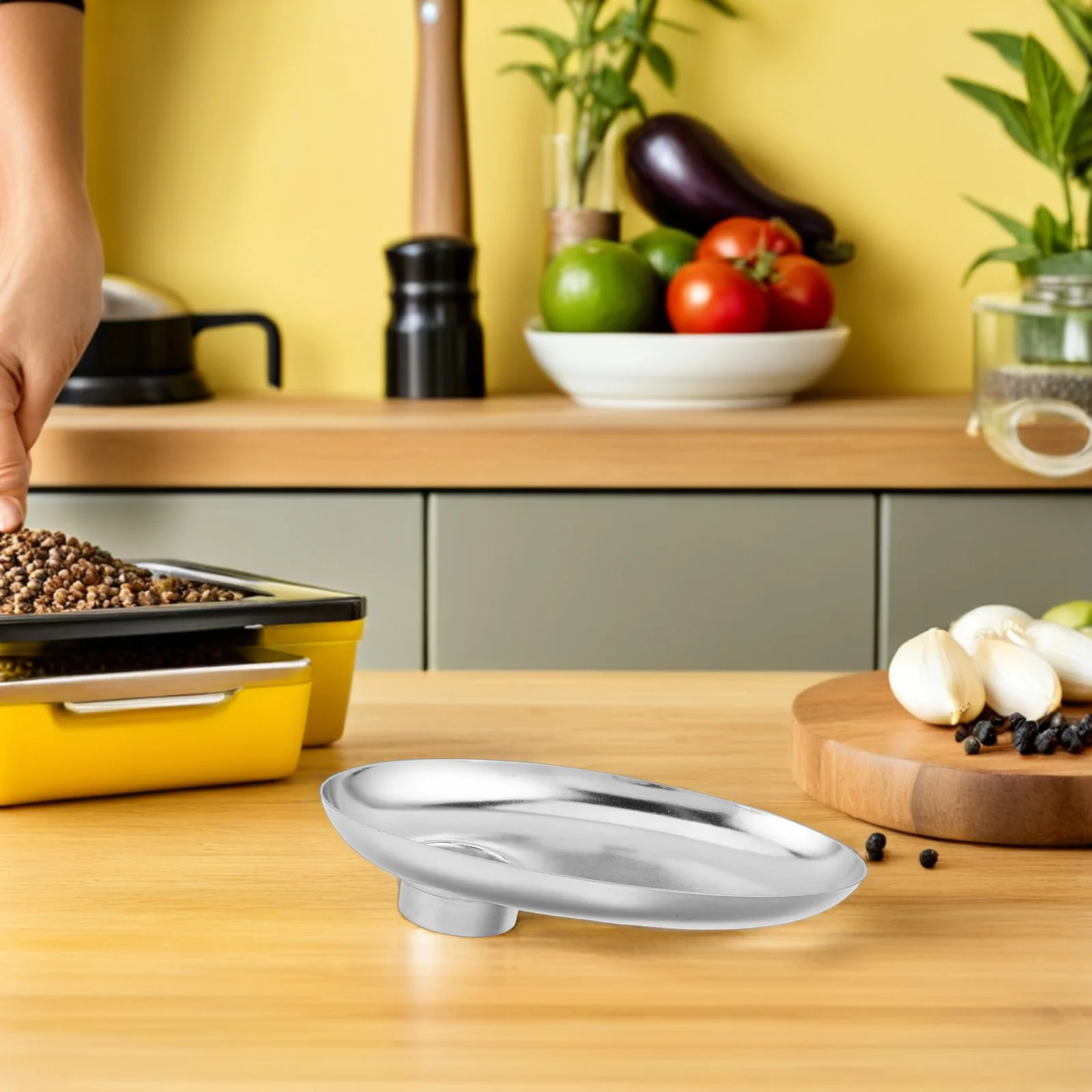 

Meat Grinder Attachment Stainless Steel Round Tray Electric Meat Grinder Food Tray Replacement Kitchen Supply Parts