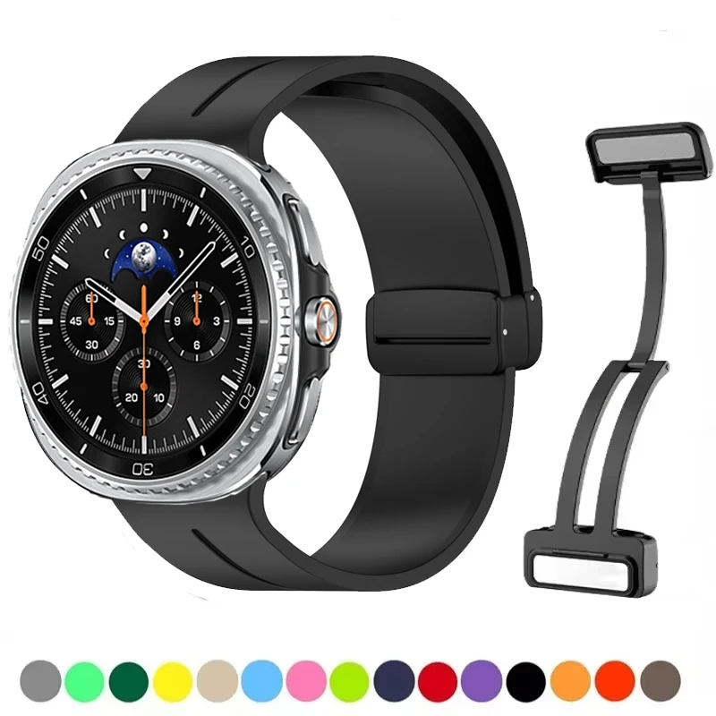 Sport Silicone band For Samsung Galaxy watch 8 strap 44mm 40mm Accessories Magnetic Bracelet Correa Galaxy watch 8 classic 46mm