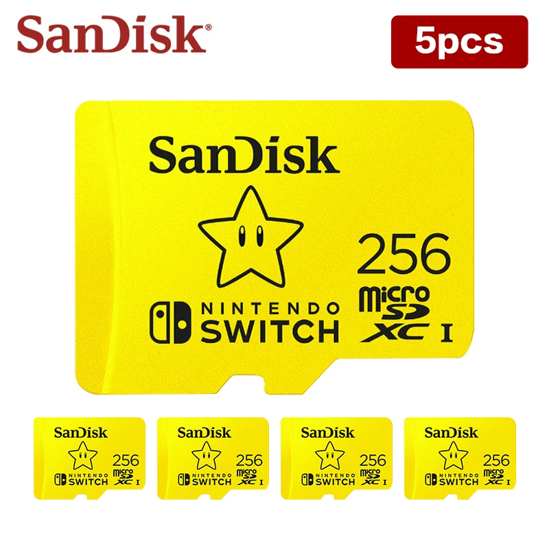 Newest SanDisk 5 pieces Micro SD Card 256GB U3 128GB Flash Card Memory Card 4K Ultra HD TF Card Original For Nintendo Switch