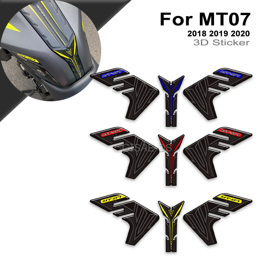 MT07 2018 Motorcycle Fuel Oil Tank Pad Protector Kit Stickers Decals For Yamaha MT07 MT 07 SP MT-07 2019 2020