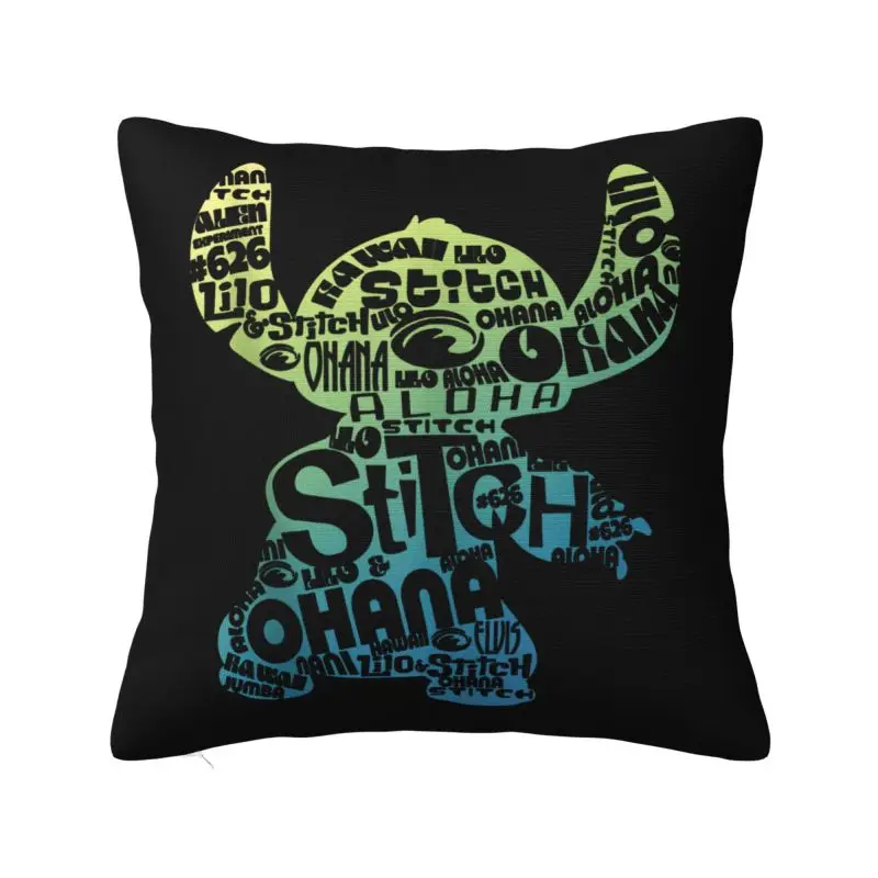 Custom Stitch Word Fill Pillowcase Luxury Cushion Cover Square Pillowcase