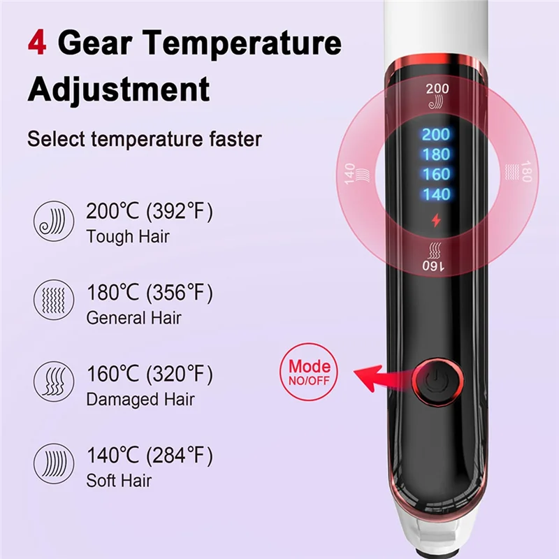 مكواة تجعيد الشعر الاحترافية، تحكم رقمي، طلاء تسخين سريع - A77G