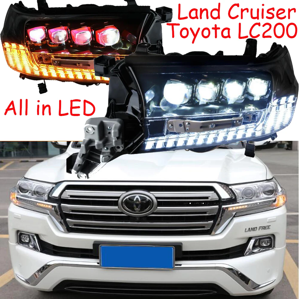 2016~2019 car bupmer head light for Toyota Prado Land cruiser LC200 headlight car accessories All LED fog for cruiser headlamp