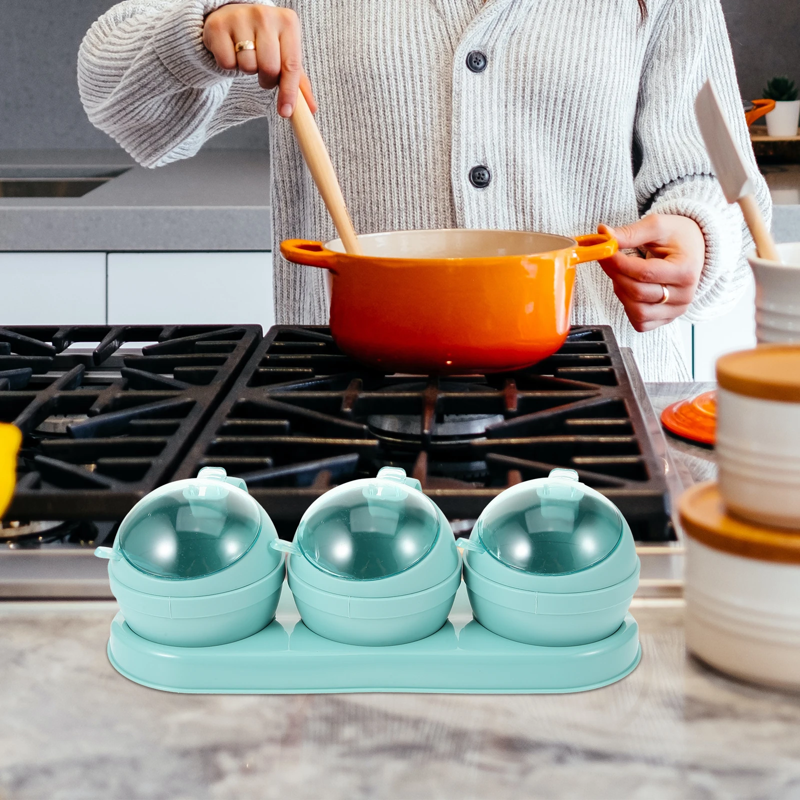 Seasoning Box Food Grade Material Condiment Containers Spice Jars Storage Tray Kitchen ganization Salt Pepper