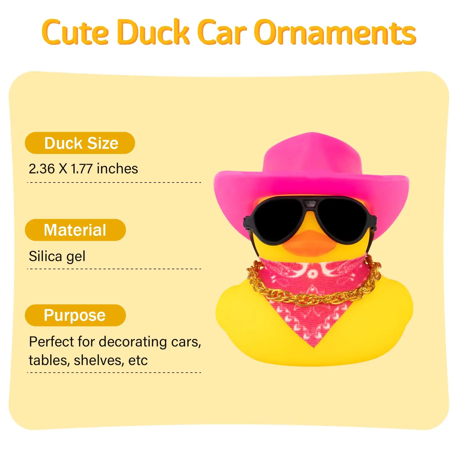 Car Duck Rubber Duck Car Ornaments Duck Car Dashboard Decorations as Car Ornament Gifts