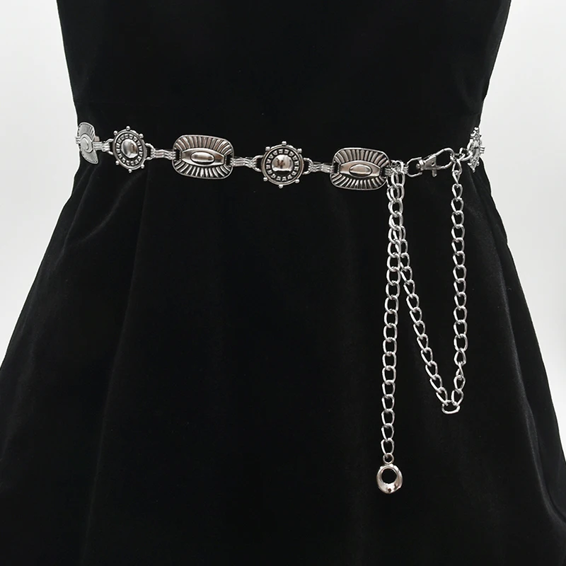 Vintage Carving Flower Waist Belt Dress Decoration Waistband For Women Girls High Quality Adjustable Punk Waist Chain Gifts