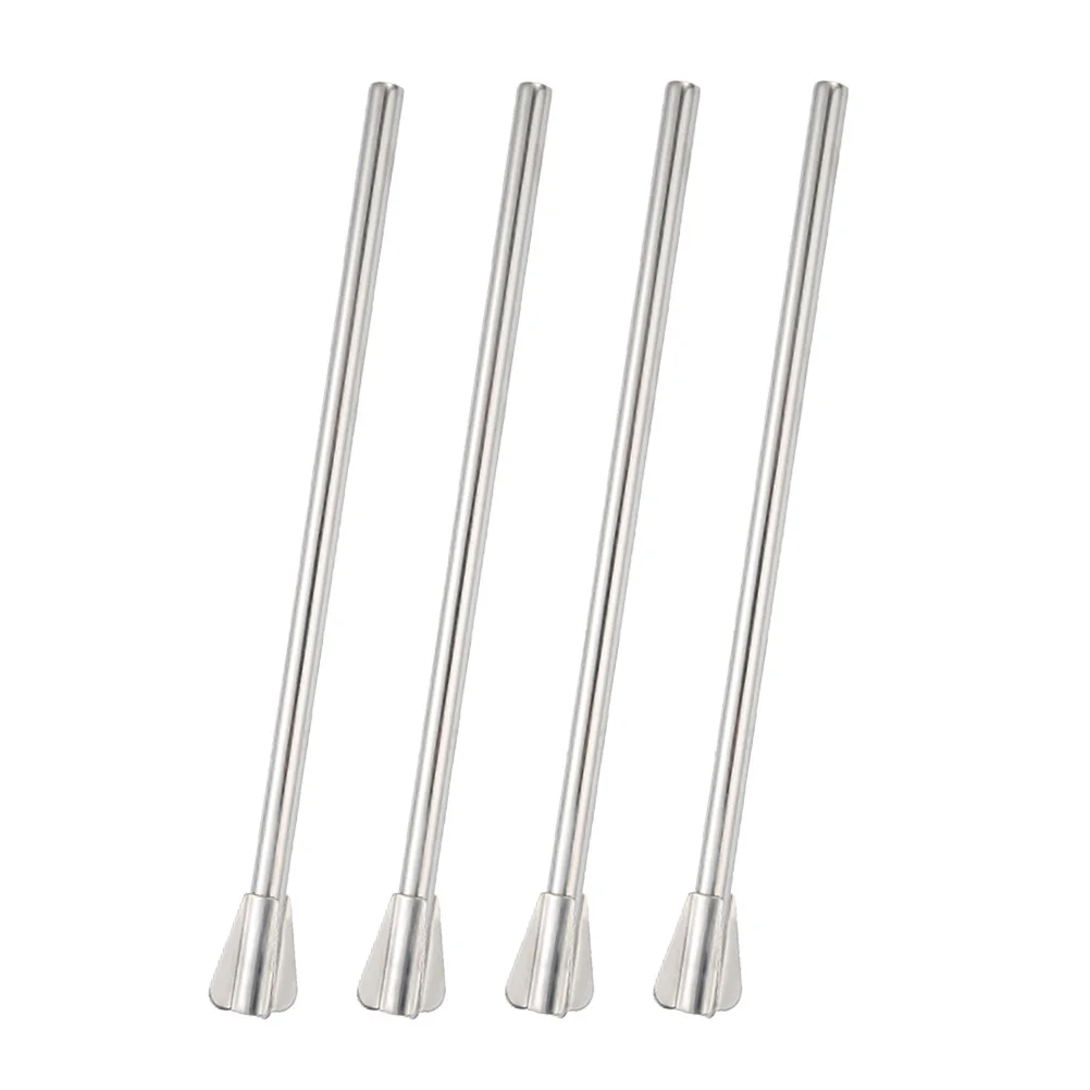 

4 Pcs Stainless Steel Stirrer Party Drinks Reusable Straws for Drinking Cocktail