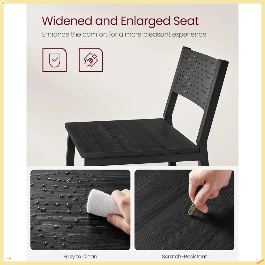 Set di 2 sgabelli da bar, sedie da bar per cucina, sala da pranzo, industriale, grigio antracite e nero