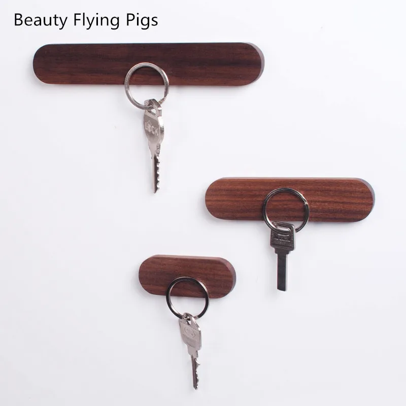 Wood Key Holder Wall Key Storage Organizer Weak Magnetic Key Rack Hanger Key Ring Hooks Clerk Housekeeper on The Wall