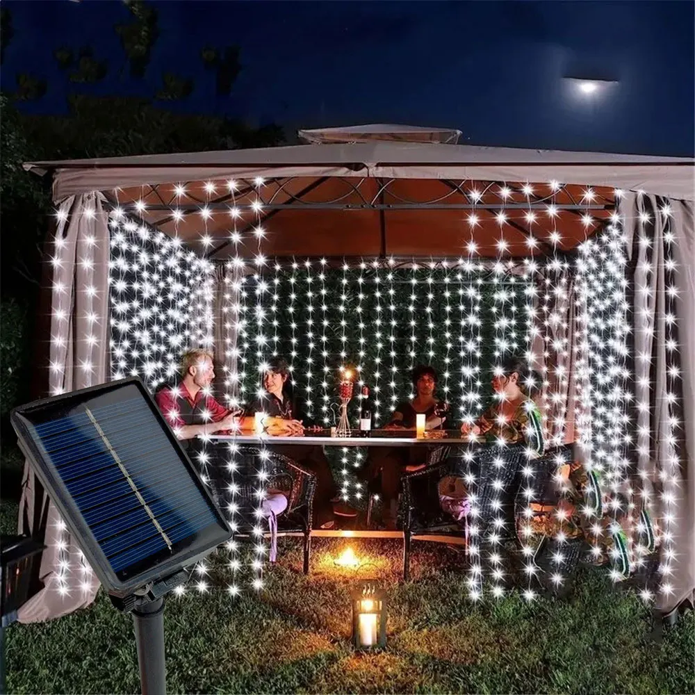 

Wedding Decor Solar Fairy Curtain String Light Garden Garland Festoon Room Decoration Christmas LED 3M/6M Outdoor Holiday Light