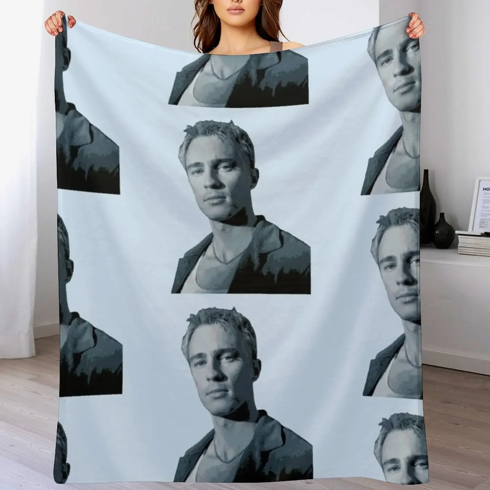 Drew Starkey blue posterised Throw Blanket for winter Soft Beds blankets ands Plush Blankets