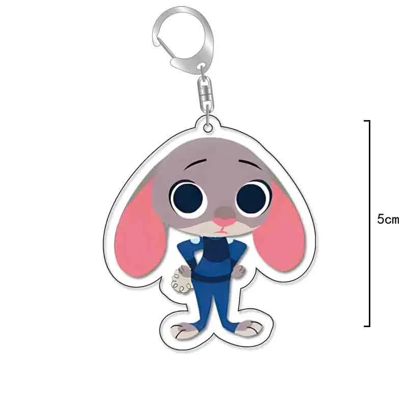 Anime Movie Zootropolis Judith Nick Flash Cosplay Keychain Zootopia Accessories Key Chain Animal Doll Acrylic Pendant Toy Gift