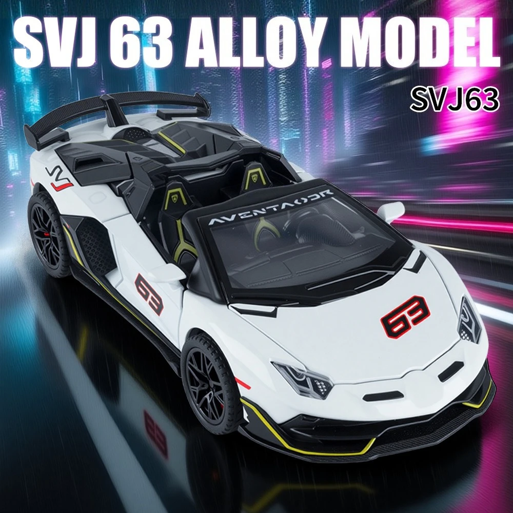 

1:32 SVJ63 Alloy Sports Car Model Ornament Toy Gift Diecast Alloy Car Model Collectible