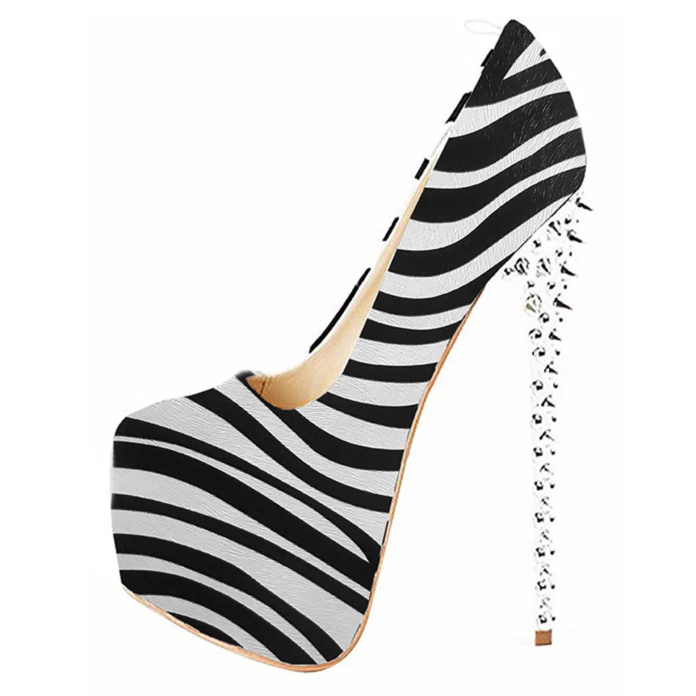 

Rivet Stiletto Leopard Print Zebra Print Shallow Mouth High Platform 2023 Plus Size New Fashion Sexy Ladies High Heels Sandals