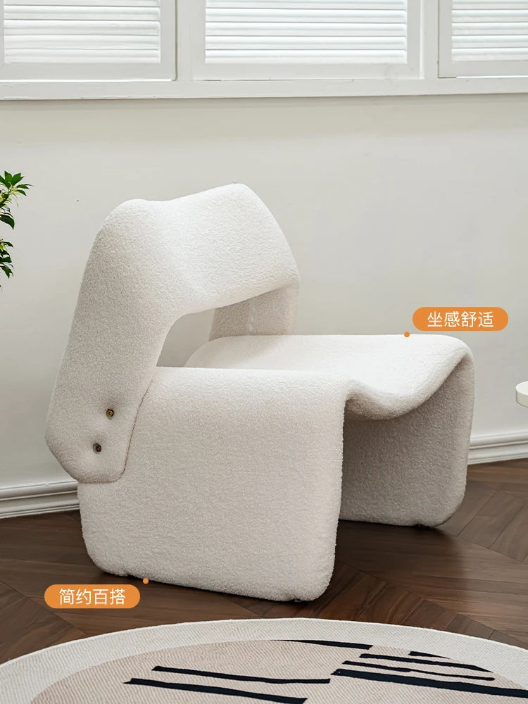 Lazy sofa chair, Nordic family living room hippo chair, light luxury bedroom casual single chair