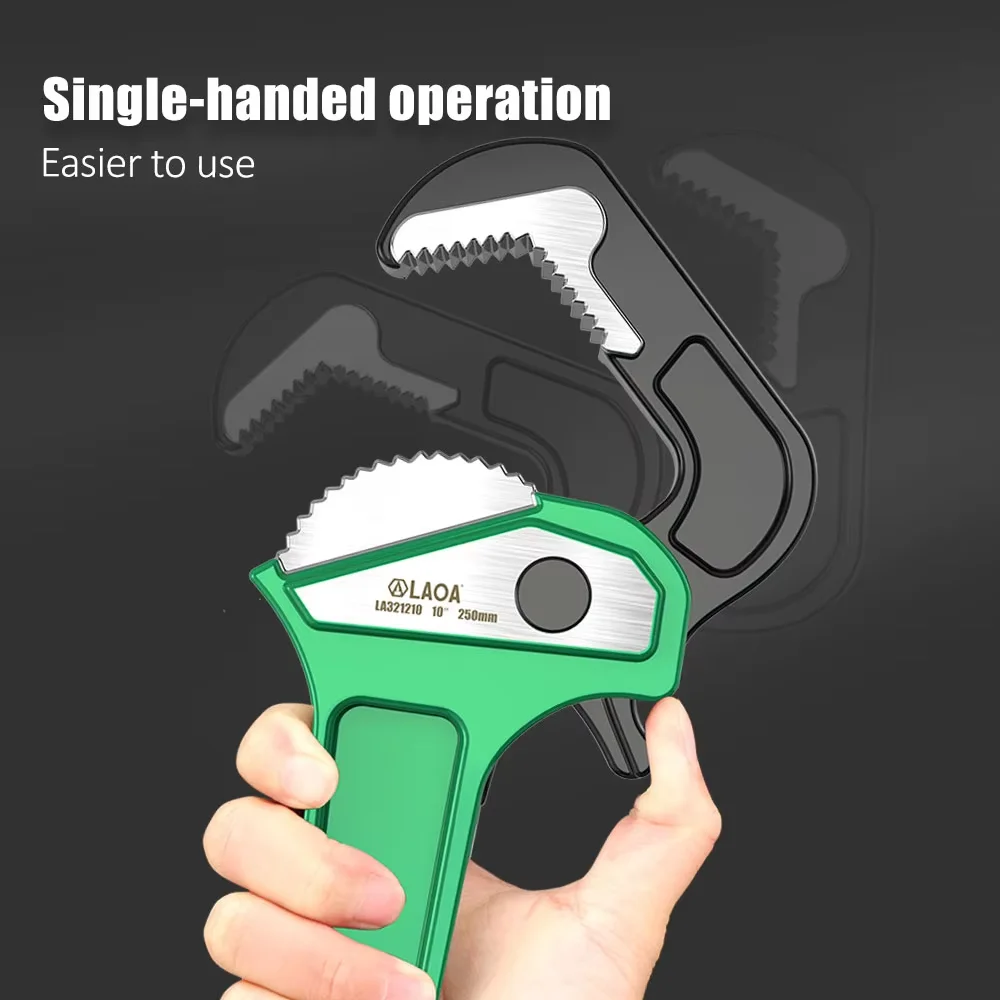 LAOA Quick Release Pipe Wrench Set 10/12/14/18 Inch Heavy Duty Multifunctional Spanner for Plumbing Pipe Clamping Loosening - view 5