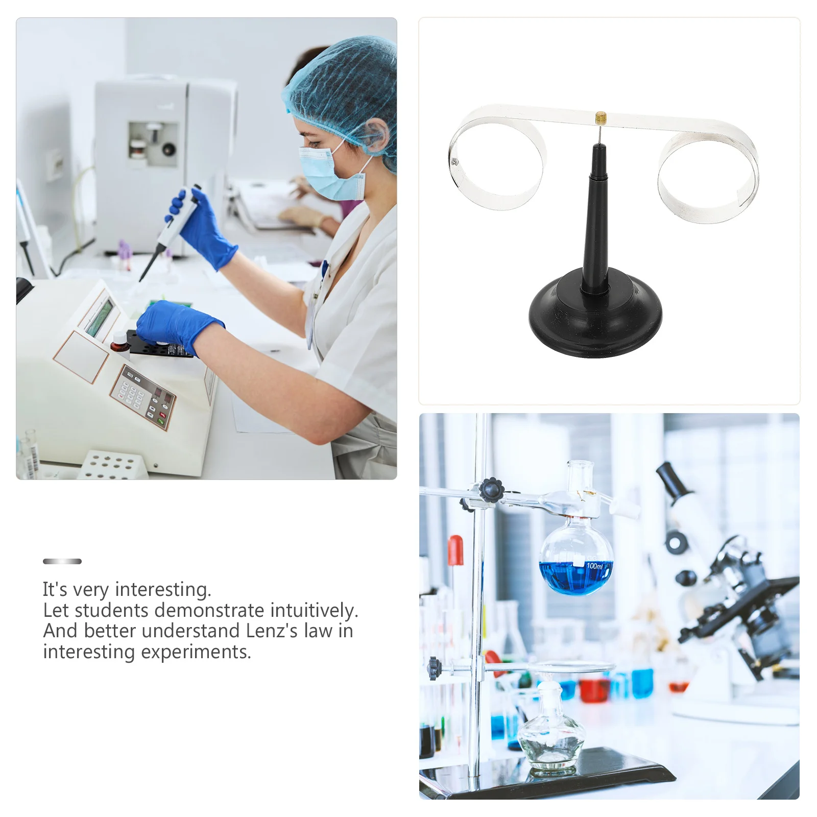 1 قطعة معدات تجربة الفيزياء جهاز قانون لينز أداة تدريس العلوم المتينة لمختبر المدرسة معيد القانون لينز #1