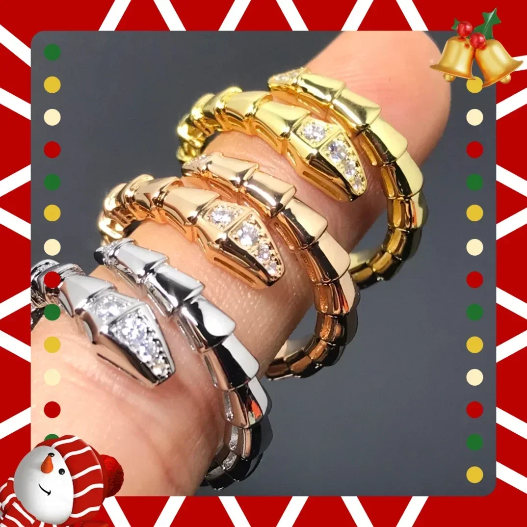 

2025 New high quality fashion classic 925 Silver snake ring and ring with simple nails for women, suitable for daily wear