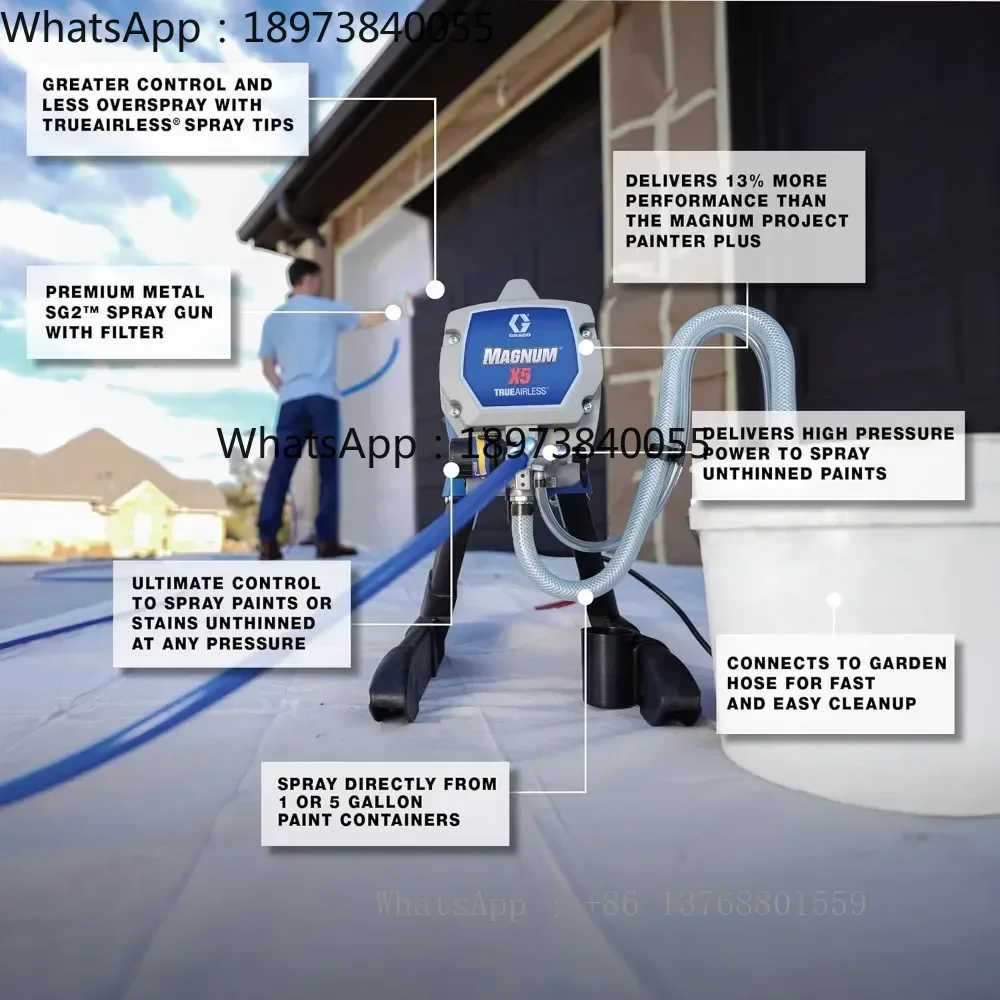 Spruzzatore di vernice airless con supporto Magnum X5, blu