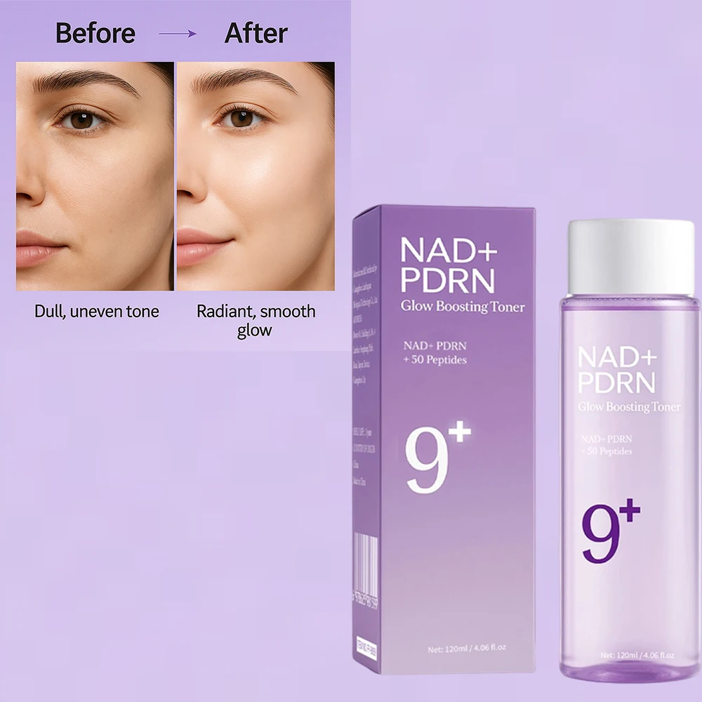NAD+PDRN Tónico que aumenta el brillo, reafirmante, hidratante, elasticidad, desvanece las líneas finas, esencia hidratante para el cuidado de la piel para pieles secas, 120ML