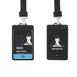 Anime Arknights Rhodes Island Cosplay Name Badge Work Permit Changeable Memory Cards Sling Cutting Ferrule Game Gift